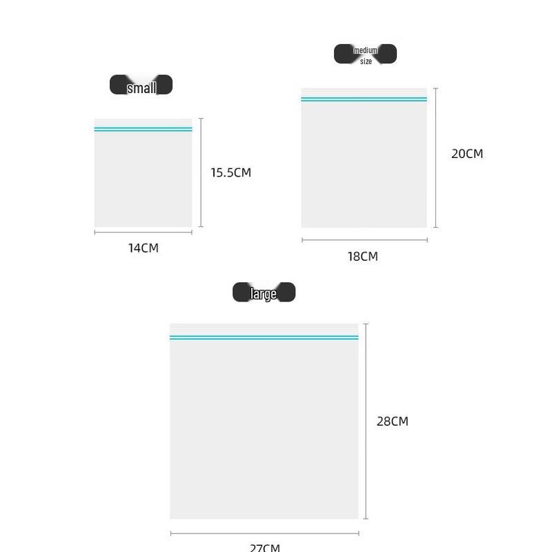 ZISIZ Thickened Double Zipper Sealable Storage Bags, Small (14x15.5cm), 3 X 30 Count