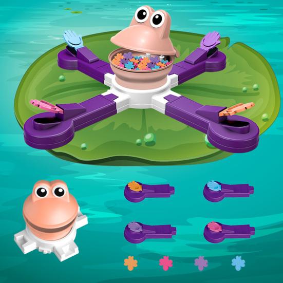 Electric Dinosaur Feeding Game Toy Movable Big Mouth Frog Food Launcher Multiplayer Competitive Animal Feeding Toy Toddlers Boys Girls