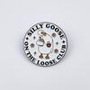 Funny Cartoon Big White Goose Brooch Set - English Letter Accessories for Backpacks & Clothing