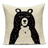 Funny Cute Animal Bear Lion Pillowcase 45X45/40X40Cm Cushion Cover Polyester Pillow Cover Sofa Car Home Decor Room Decoration