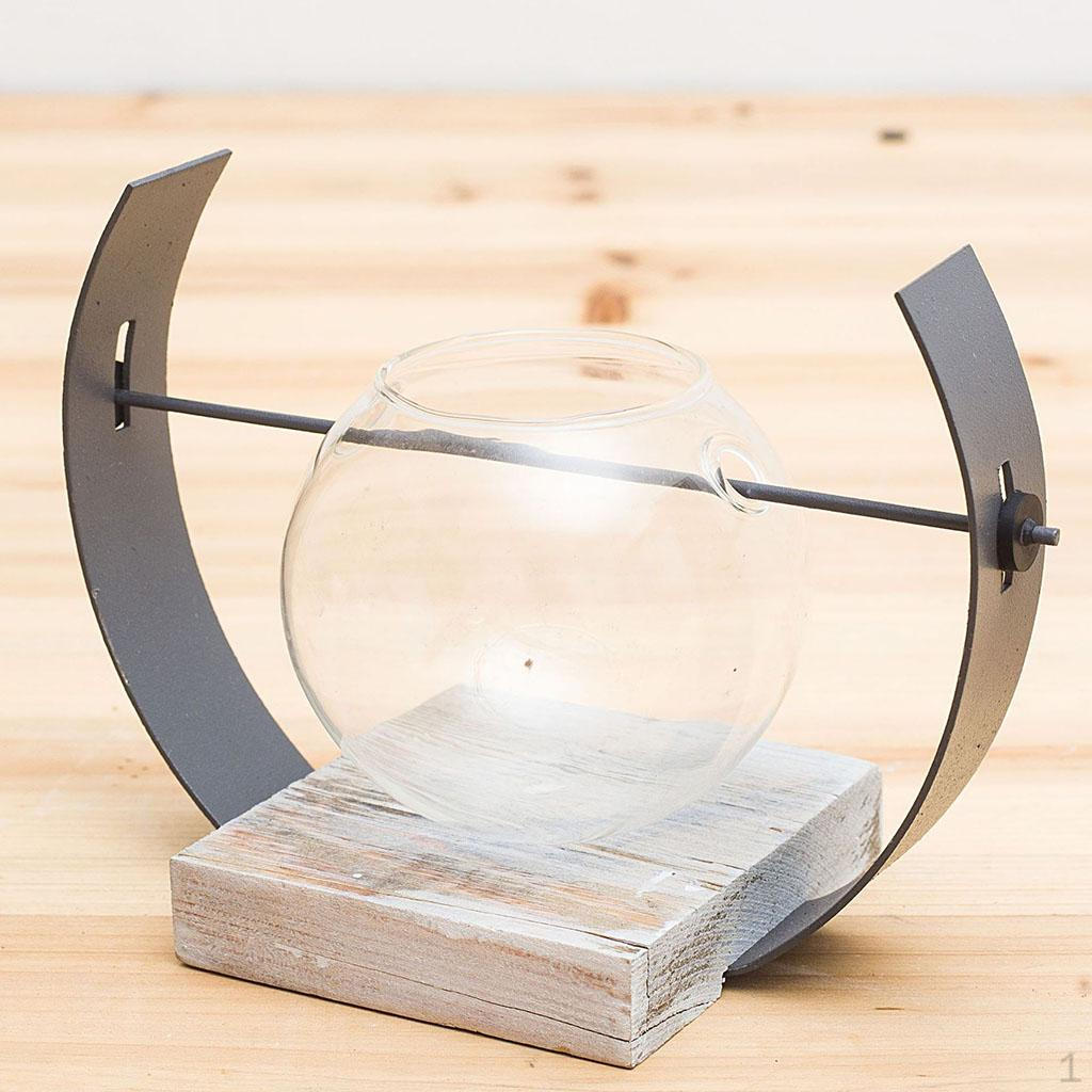 

Terrarium Vase, Propogation ers with Metal Stand, Desk Bulb Tube Vase for Garden Decoration Style 1