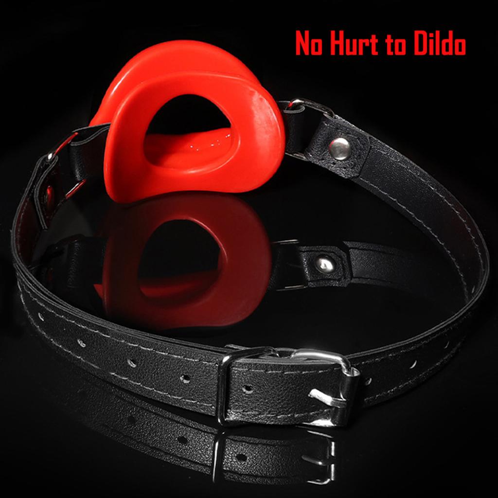 Dildo Oral Sex Blowjob Mouth Gag Soft Silicone Mouth Opener SM Dick Stimulator Sextoy Set Sex Games Machine for Couples