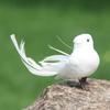 1 pieza de pájaros artificiales simulados, pájaro blanco, pájaro emplumado, decoración de paloma blanca pequeña