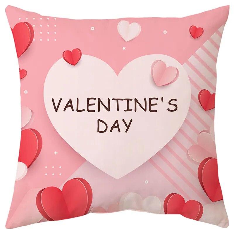 Rosa Valentinstag Druckmuster Sofakissenbezug Kissenbezug Heimparty Auto Bettwäsche
