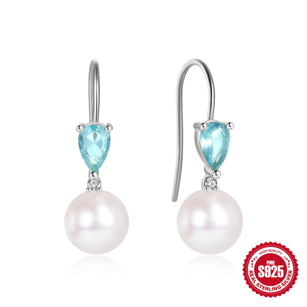 Ins Pearl Zircon S925 Sterling Silver Temperament Elegant Design Earrings Earrings Ear Hooks Pearl Earrings