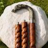 93.98 cm Horse Head Walking Cane Brass Handle Handmade Spiral Wood Stick Gift Idea