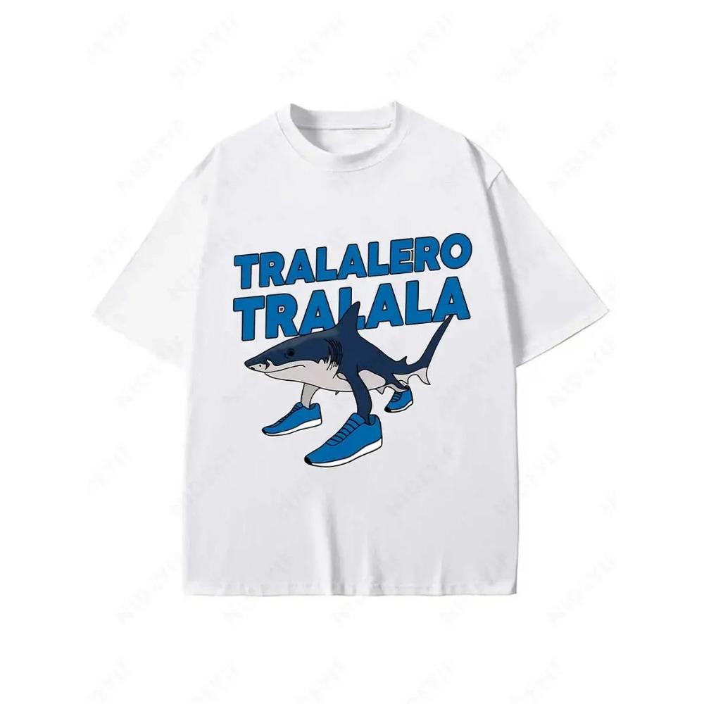 Tralalero Tralala Funny Shark Meme T-shirt Gifts Women's Fashion Gothic Vintage T-shirts Casual T Shirt Short Sleeved