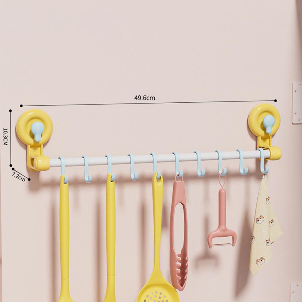 Candy Color Suction Cup Hook Sliding Track S Hook Movable Bathroom Door Hooks Towel Rack Removable Hanger Home Storage Supplies