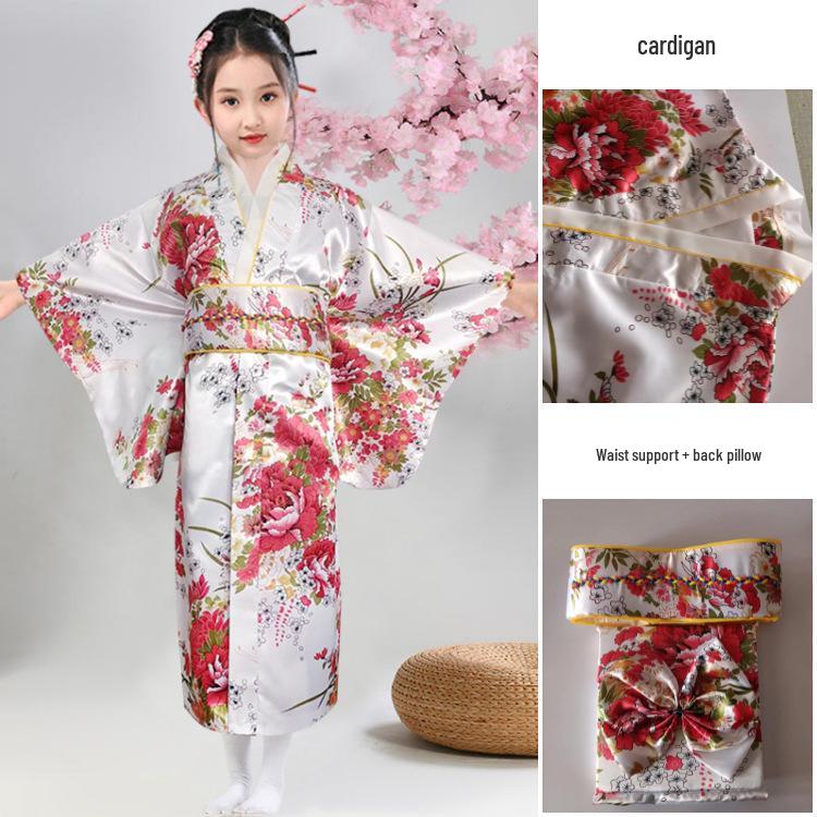 Children's Traditional Japanese Kimono Costume for Women's Cosplay, Performance & School Photo Dress