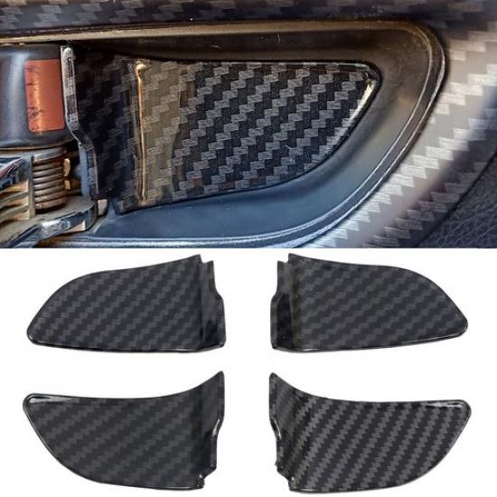 For Subaru WRX STI 2015-2021 Carbon Fiber Inner Door Handle Bowl Cover Trim 4pcs