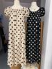 Women's Polka Dot Puff Sleeve Summer Dress - French Retro Style