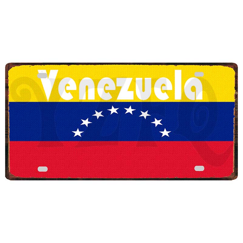 YZFQCuba Jemen Haiti Bahamas Uruguay Nationalflagga Metall Vintage Resesouvenir Väggbutik Hem Konstdekor 30X15CM DC-1416B