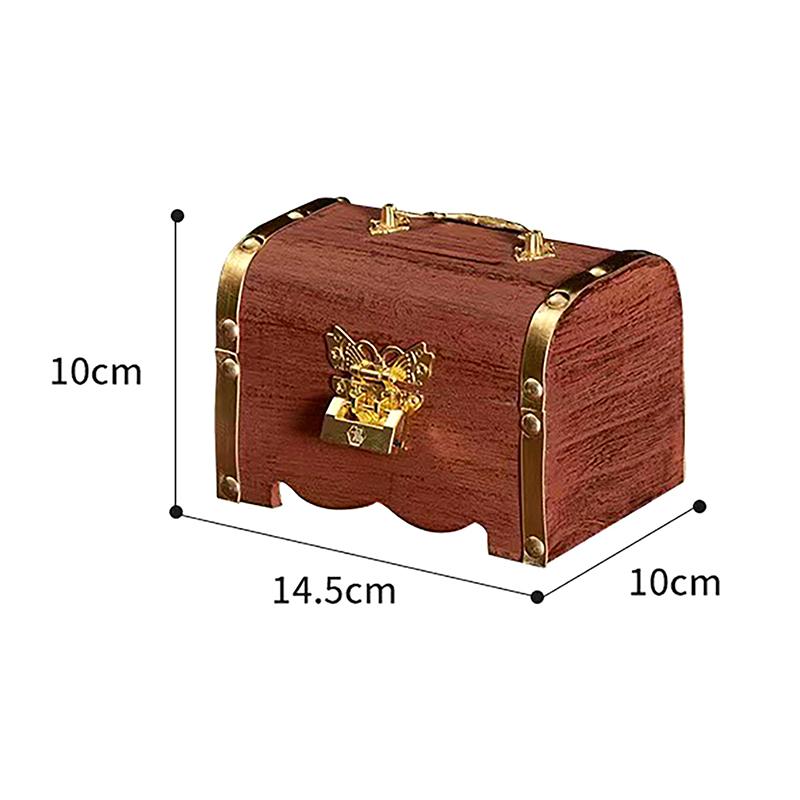 Treasure Chest With Lock Vintage Treasure Storage Box Piggy Bank Organizer Saving Box Case With Lock For Home Retro Decoration