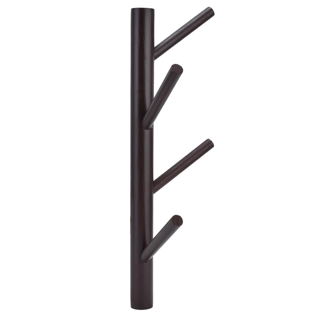Punch Free Wall Mounted Coat Rack Towel Hanger Tree Branch Shaped Hat Rack for Living Room(Brown 4
