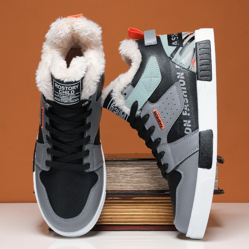 Hvite sportssko for menn Fritidssko Street Style løpesneakers Sko for studenter Overstore vintersko Høytopp