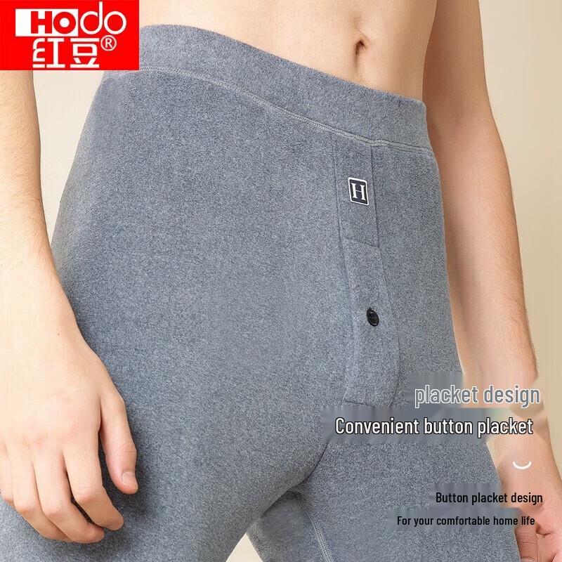 Hodo Men's Fleece-Lined Thermal Pants with Wool Knee Patch
