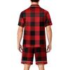 Men's Short Sleeve Button Down Pajama Set with Shorts Soft Casual Sleepwear Lounge Set Available in Sizes S to XXXXL