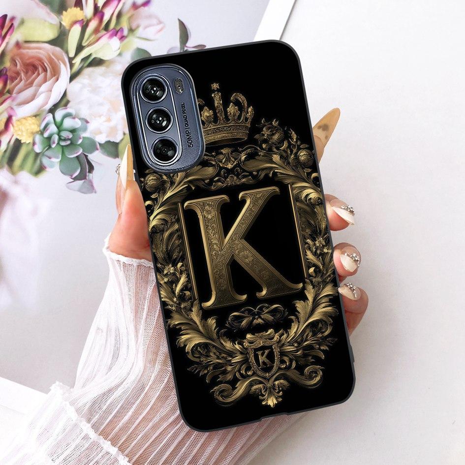 Case For Motorola Moto G62 5G G42 G32 G22 4G Cover Luxury Crown Letters Soft Black Silicone Shockproof Bumper On MotoG62 5G Capa