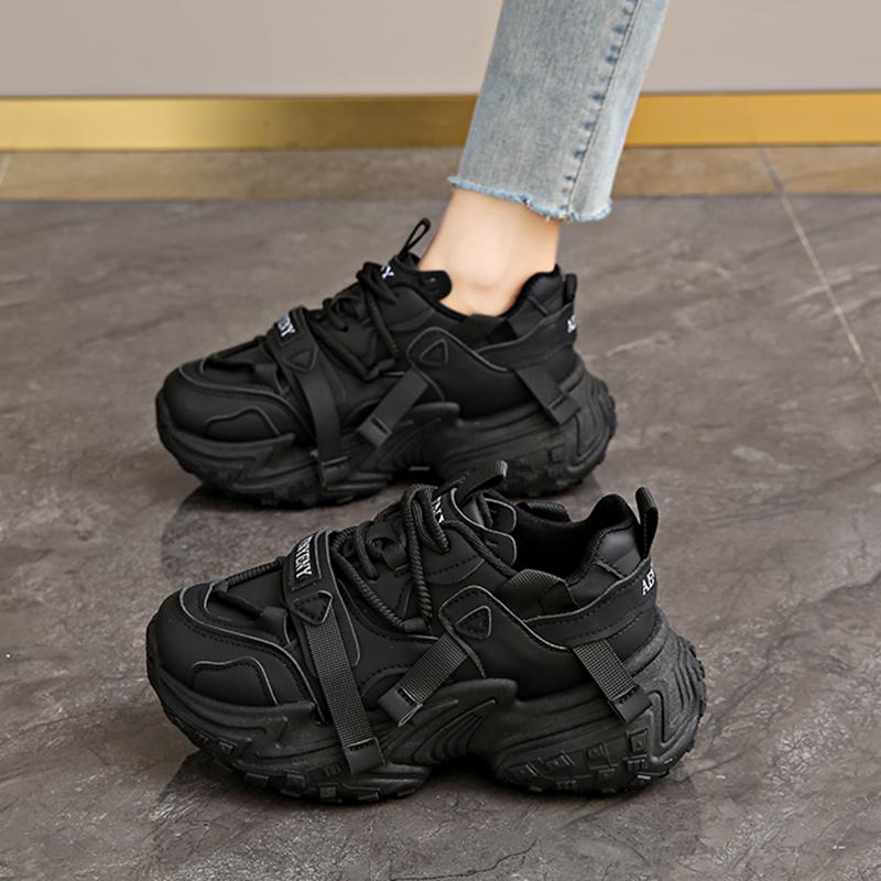 Womens Sports Shoes Thick Sole 2025 Summer New Chunky Sneakers Casual Mesh Breathable Trainers Sports Running Casual Shoes