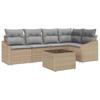 Garden Sofa Set with Cushions 6 Pcs Beige and Light Grey Poly Rattan