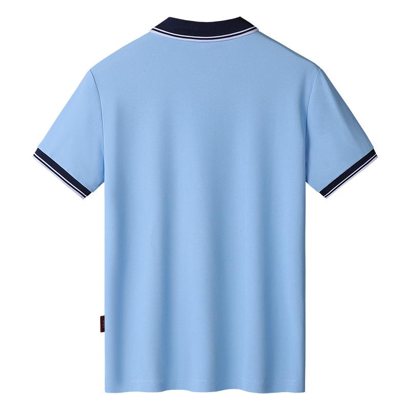 Light Blue Short-Sleeve Polo School Uniform Set for Middle and High School Students
