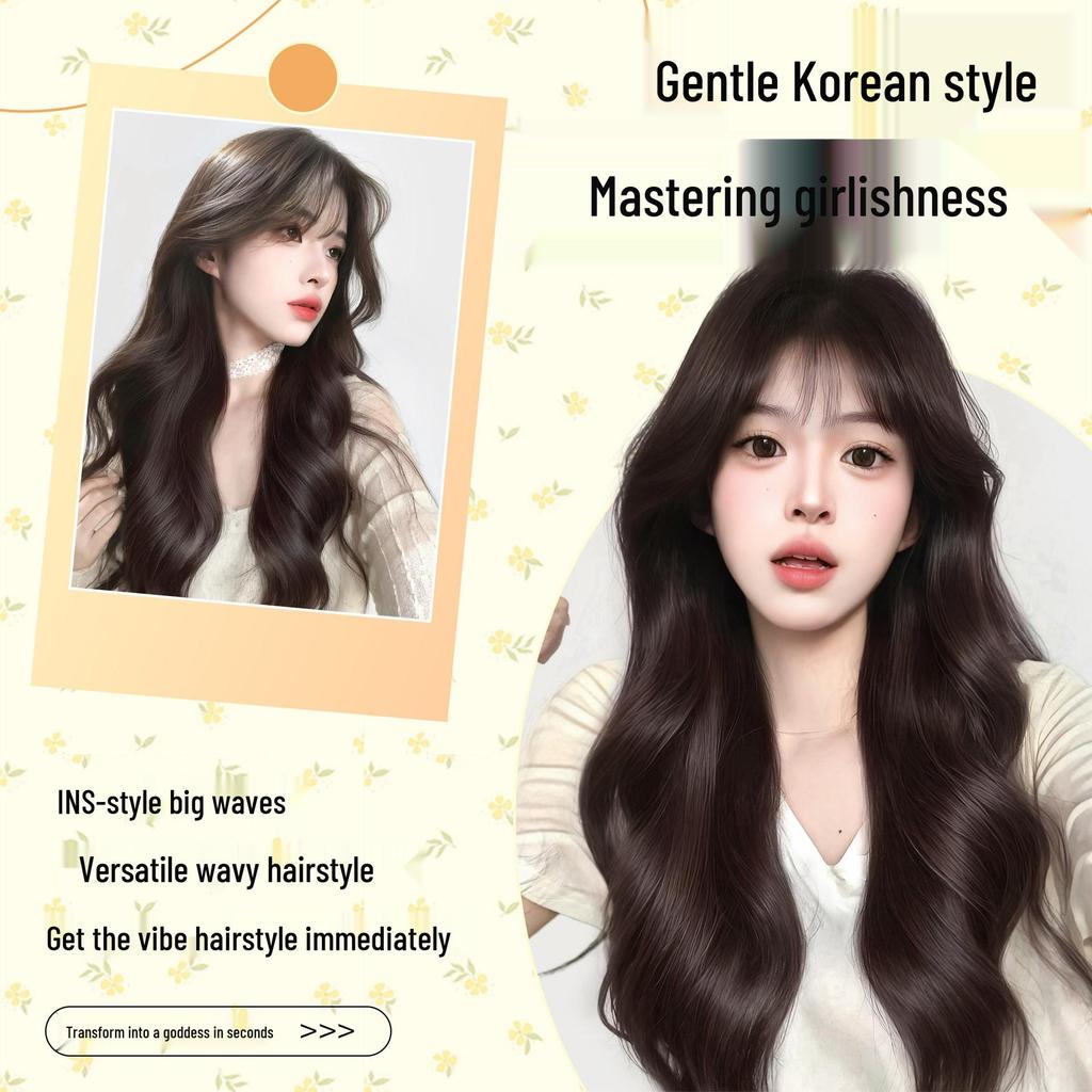Women's Full Wig with Large Wavy Curls - Natural, Fluffy, No Hairnet Needed, Perfect for Everyday Wear, Boosts Hair Volume