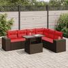 VidaXL Garden Furniture and Cushions 7 Pcs Brown Braided Resin Acacia, Outdoor Sofa Set, Garden Lounge, 3326815