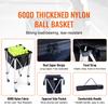 SucceBuy Foldable Tennis Ball Cart Holds 150/180 Tennis Balls Basket Hopper with Wheels for Sports Teaching Baseball Trolley