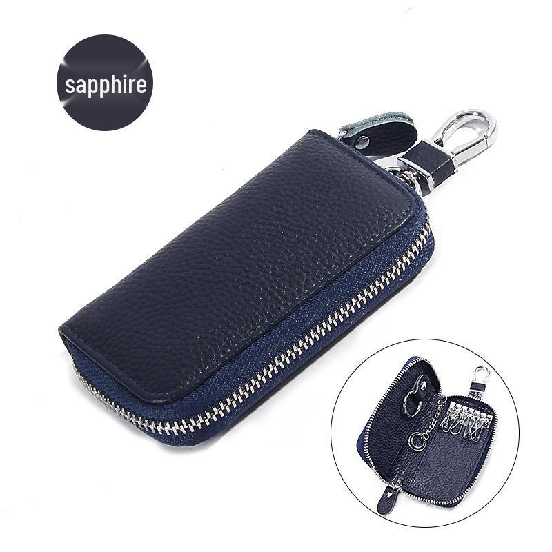 Genuine Leather Car Key Bag - Women's/Men's Waist-Hanging Zipper Key Case