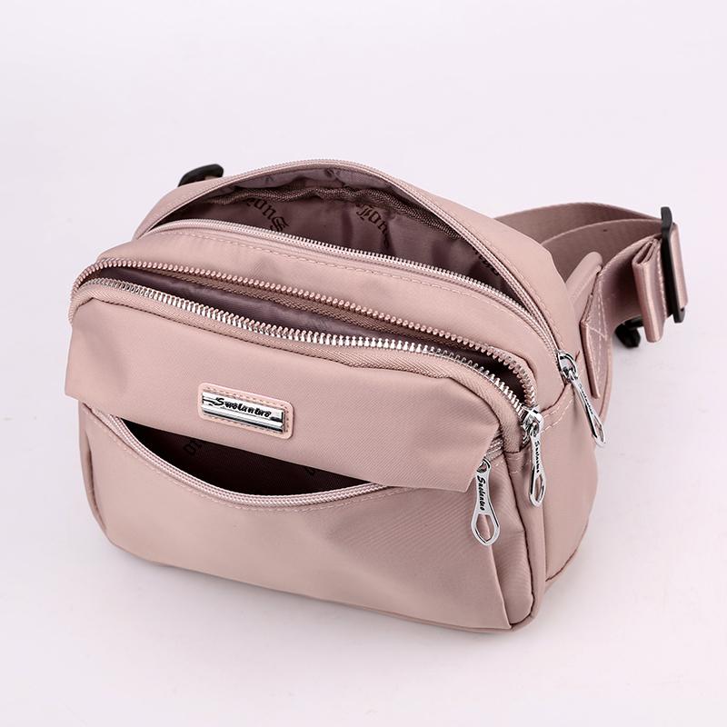 Chest Bag Women's Nylon Solid Color Small Bag Crossbody Bag Waist Bag