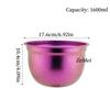European Style Circle Shape Fruit Bowl,Silver Pure Titanium Double-Wall Plate Home Food Tray,Vegetable Washing Basin Decoration