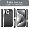 For iPhone 16 Pro Max Case Carbon Fiber Texture TPU Brushed Phone Cover
