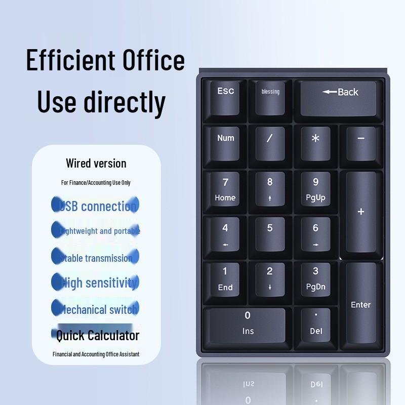 Blue Switch K21 Mechanical Keyboard: Multi-Function Compact Digital Keypad for Banking and Office Use