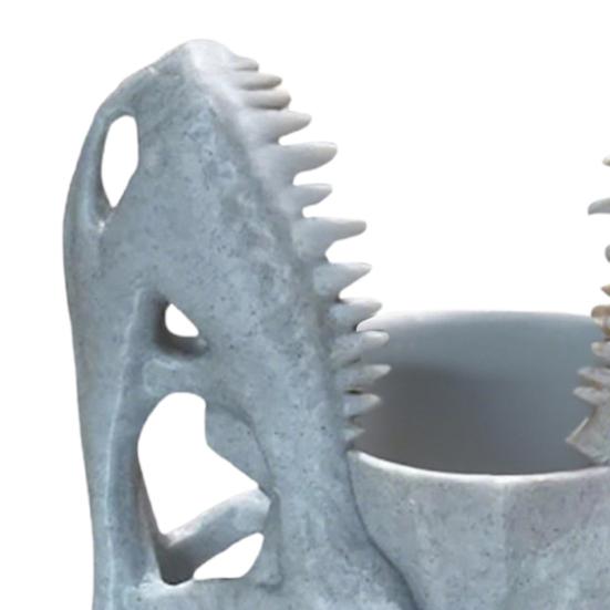 Dinosaur Skull Pen Holder Plastic Pencil Case Desktop Organizer for Pens Erasers Markers School Office Supplies