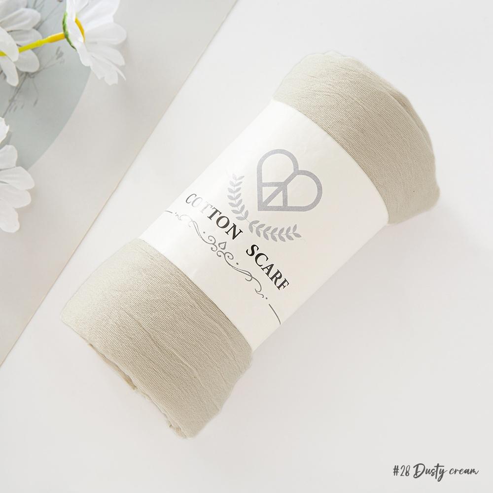 Fancy Fine Pleated Rayon Cotton Scarves Micro Crinkle Soft Cotton Long Shawl Factory Hemming Cheap Price Hijab