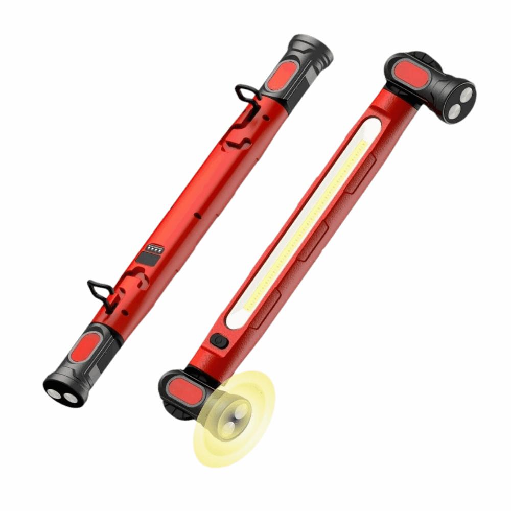 Super Bright LED Work Light Rechargeable Portable Magnetic Work Inspection Lamp Rotating Magnetic Base Durable красный