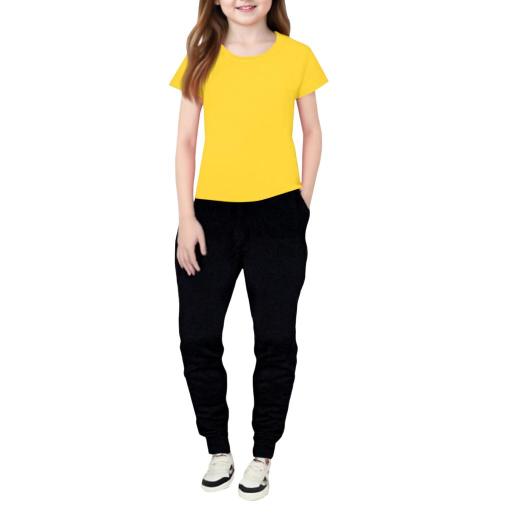 Girls' 2,Piece Set , Short Sleeve Tee & Pants Outfit