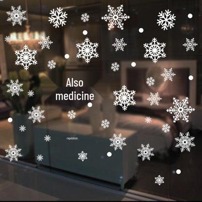 Removable Christmas Snowflake Window Stickers - Static Decals for Holiday Decoration