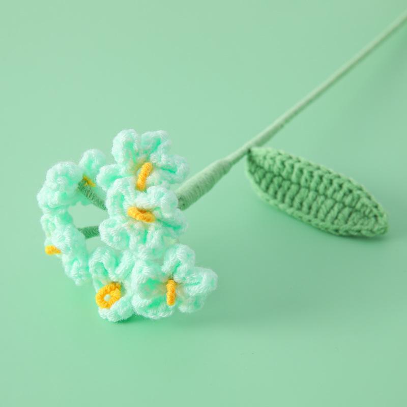 1pc Crochet Flowers Finished Bouquet  Handwoven Knitted Graduation Flower Cute Artificial Decorative Flowers Wedding Home Decor