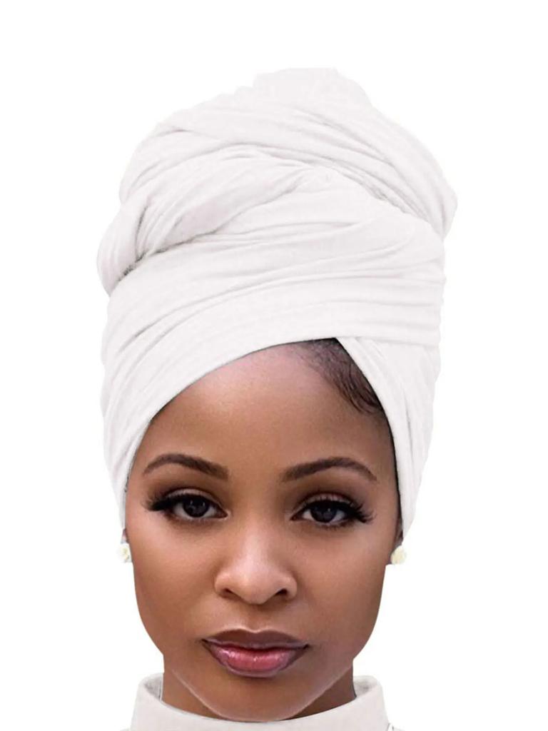 Elastic Knitted Headscarf Turban Elastic Headscarf Solid Color Super Soft Ultra Long Breathable Headband Women'S Casual Breathab