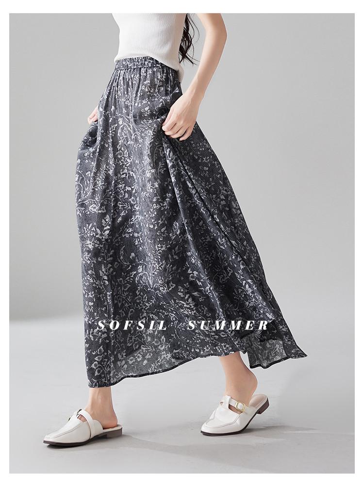 High Waisted Printed Skirt