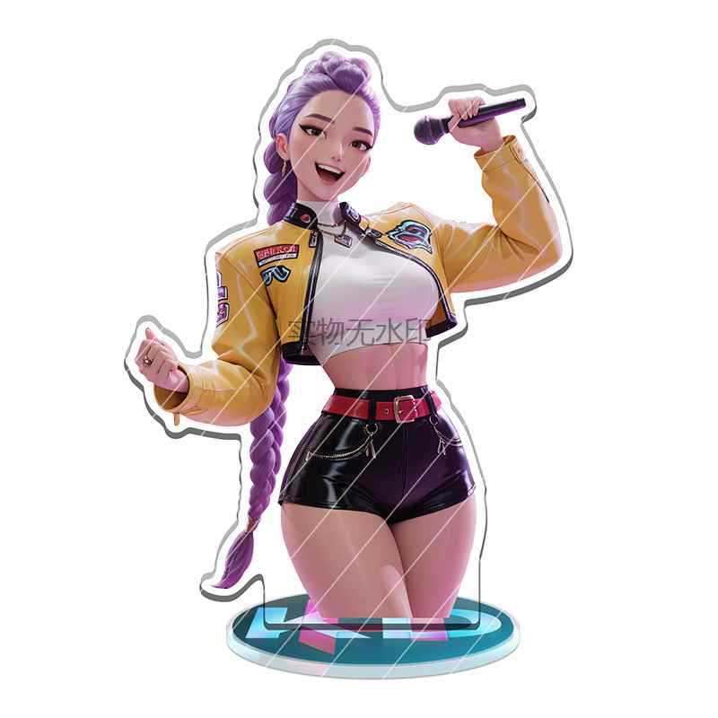 Kawaii K-Pop Demon Hunters Anime Zoe Rumi Mira Saja Boys Superstar Acrylic Surroundings Standing Sign 15Cm Desktop Ornaments