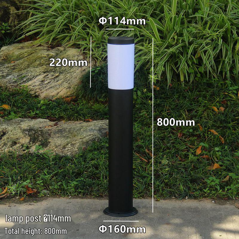 Stainless Steel LED Garden Lights - Waterproof Outdoor Cylindrical Ground Lights for Villas and Courtyards.