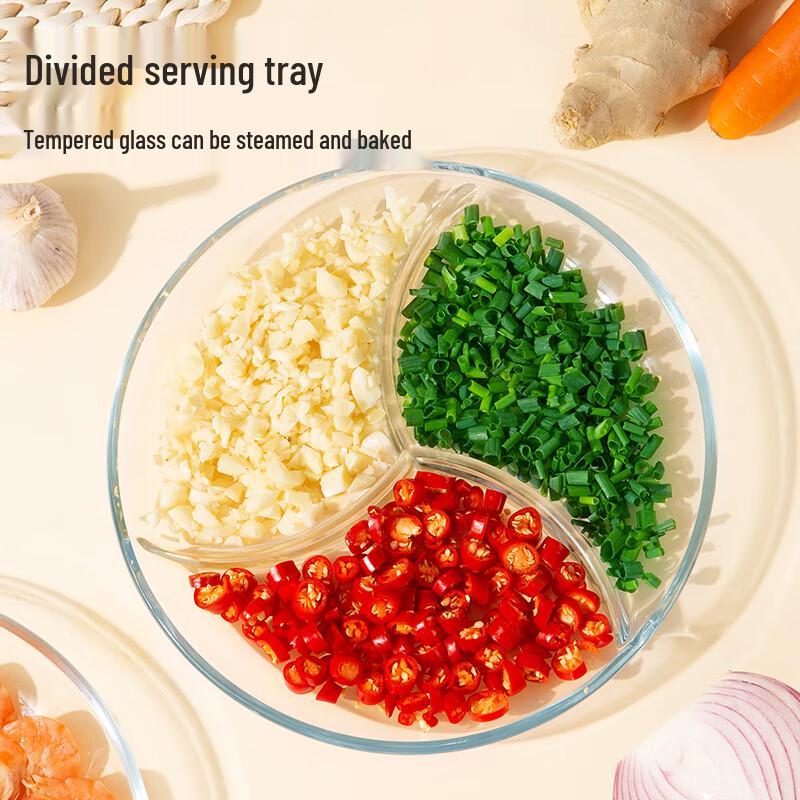 Newair 3-Compartment Tempered Glass Serving Dish