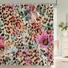 1 Pcs Modern Leopard Pattern Print Polyester Shower Curtain Bathroom Water-Blocking Partition Curtain Home Decorative Curtain