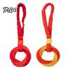 Durable Dog Tug Toys Bungee Toy, Woven Ring with Long Handle, Interactive Chew Teeth Tear Resistant Cleaning Toy for Medium Large Dogs, Dental Care of