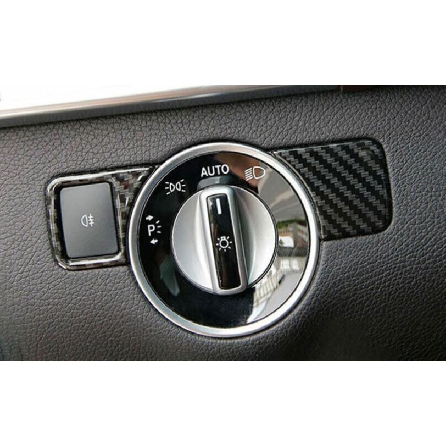 For Benz GLE GLS 16-2019 Steel Carbon Fiber Headlight Control Button Cover Trim