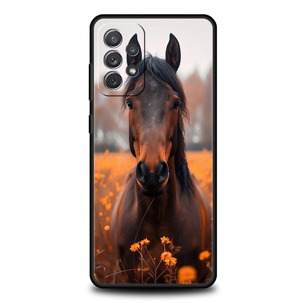Phone Case For Samsung Galaxy A15 A13 A51 A71 A41 A31 A21S A03S A05 A35 A32 A55 A23 A25 A33 A53 A73 5G Horse Animal TPU Cover