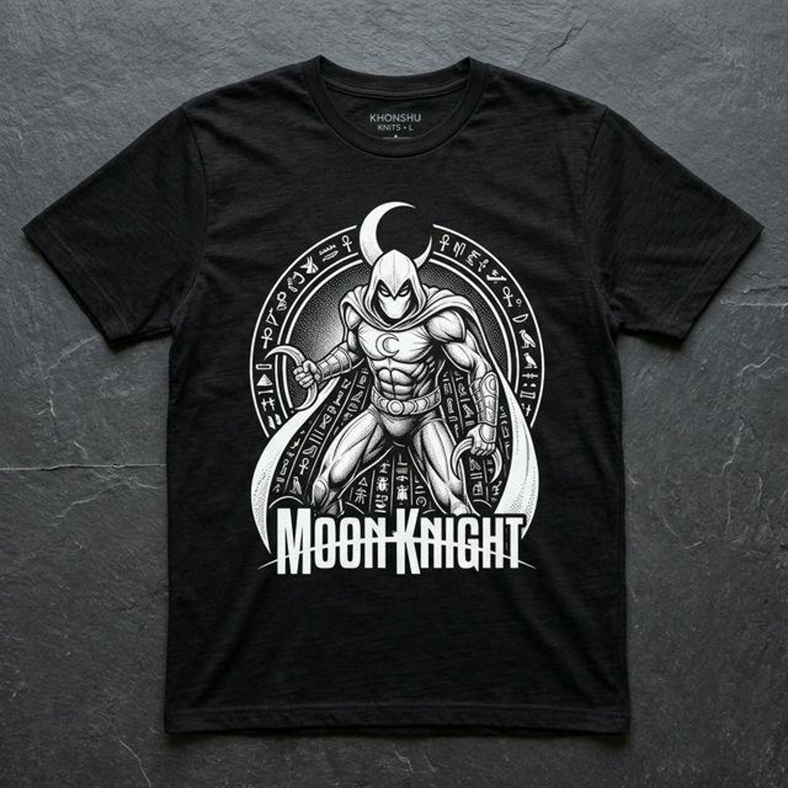 Moon Knight Graphic T-shirt | Comic Superhero Illustration S
