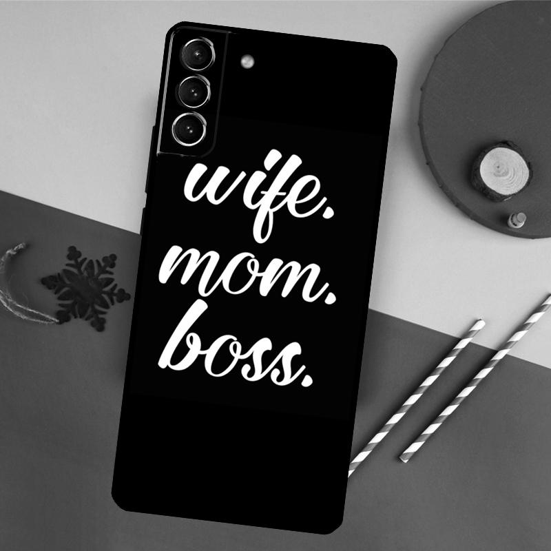 Wife Mom Boss Phone Case For Samsung Galaxy S26 S23 Ultra S20 S21 S22 S24 S25 Plus S10 S25 FE Back Cover
